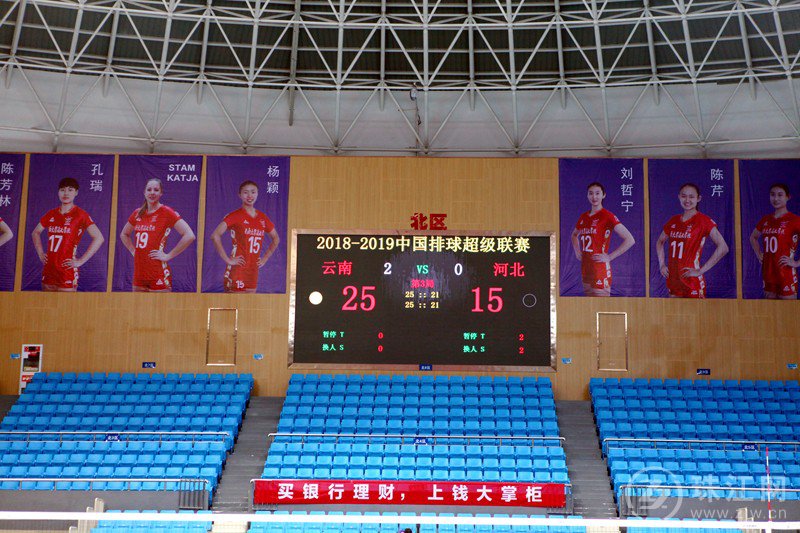 中国女排超级联赛第69场 云南女排3：0曲靖主场完胜河北女排