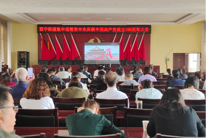 宣威市西宁街道党员群众集中收听收看庆祝中国共产党成立100周年大会