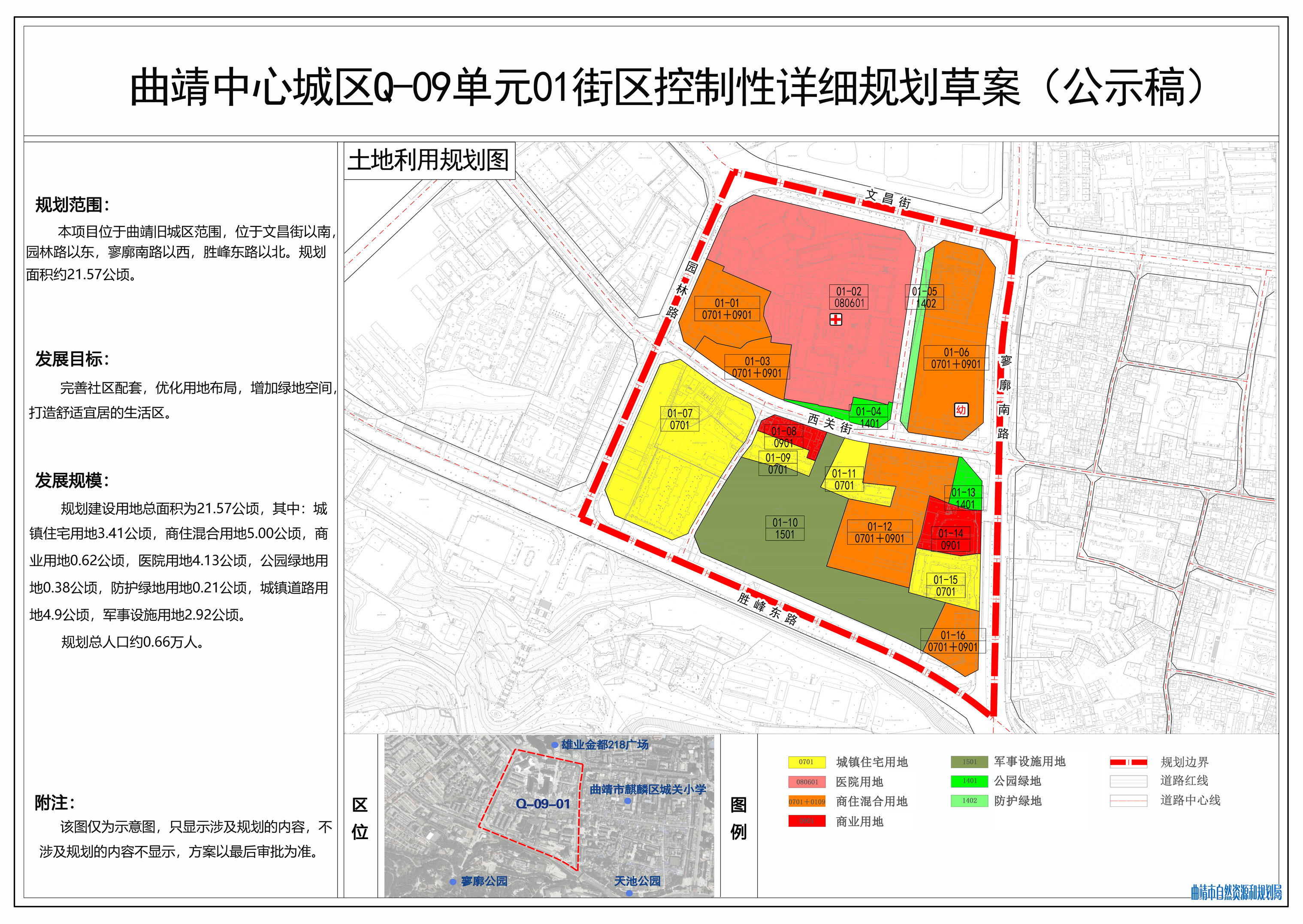 曲靖中心城区西关街片区控制性详细规划规划草案公示
